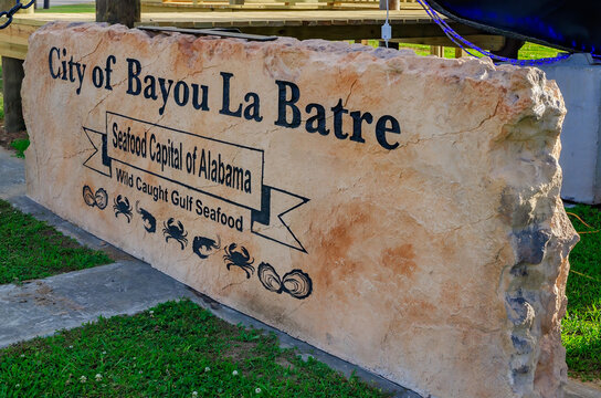 City welcome sign  in Bayou La Batre Alabama