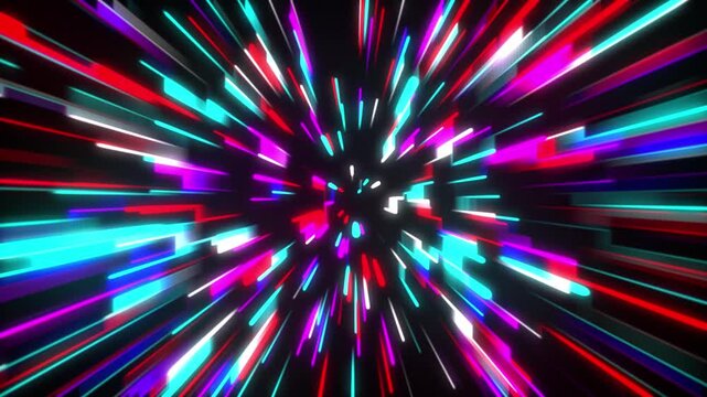 Dynamic blue light streaks through a dark abstract tunnel, conveying speed and futuristic energy for technology and sci-fi projects.