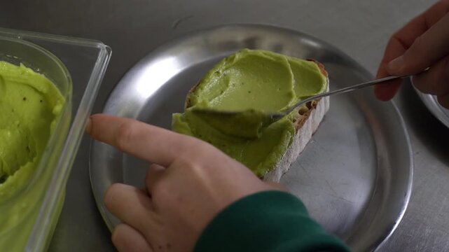 Professional Bread Preparation in Commercial Kitchen Close Up