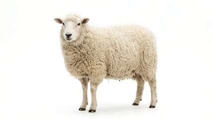 Fototapeta premium Isolated sheep on white background for design and commercial purposes