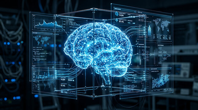 Brain Digital Cyborg Human Mind.