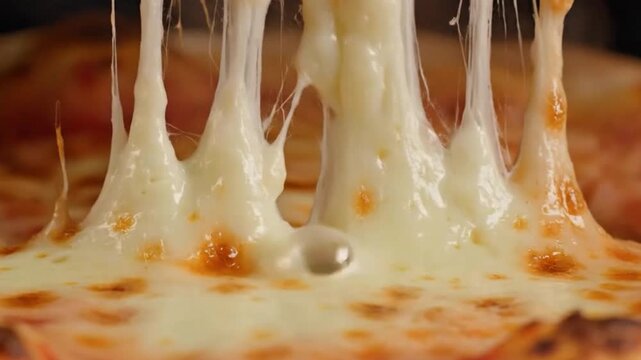 Melted Cheese Stretch Extreme Macro Food Advertisement