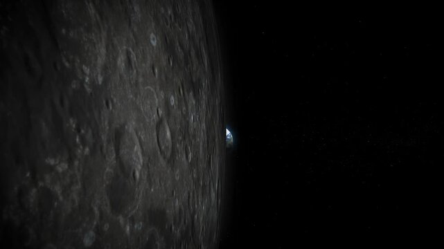 Earth Rise From Lunar Orbit POV.