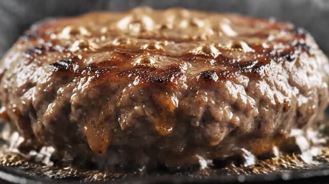Juicy Burger Patty Extreme Macro Advertisement