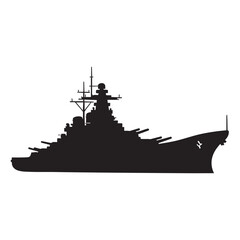 Silhouette of a battleship a powerful warship vector illustration for military or naval concepts iso © Sayeda