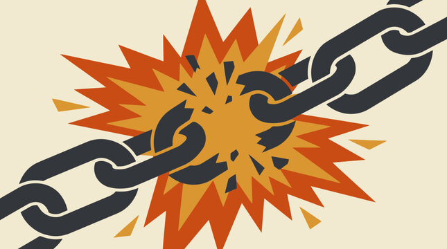 Stylized Breaking Chains Vector