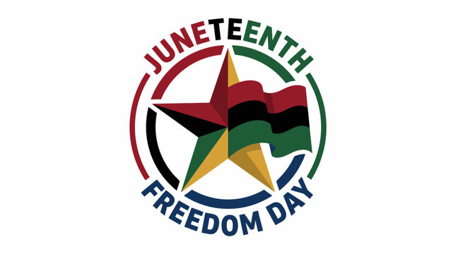Juneteenth Star and Flag Emblem