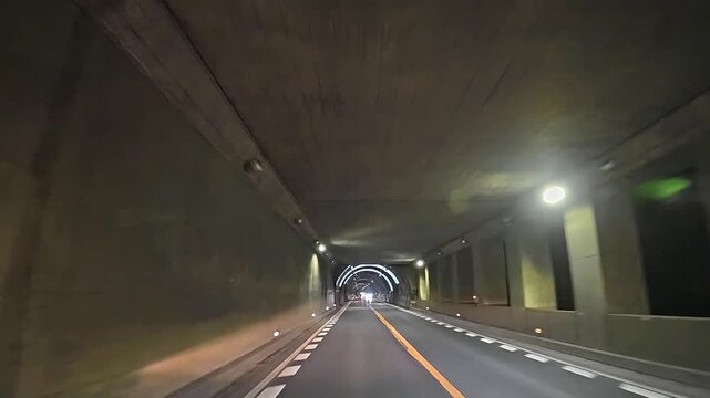 ドライブ映像　 国道19号　長野県木曽郡大桑村　日本　野尻洞門