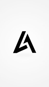 Modern Animated Letter A Logo Reveal on White Background 4K.