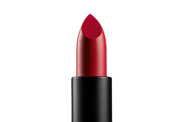 Fototapeta premium Red lipstick cosmetics product standing upright, showcasing beauty, glamour, and elegance, with a transparent background