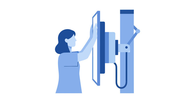 Radiologist Operating X-ray Machine for Medical Imaging