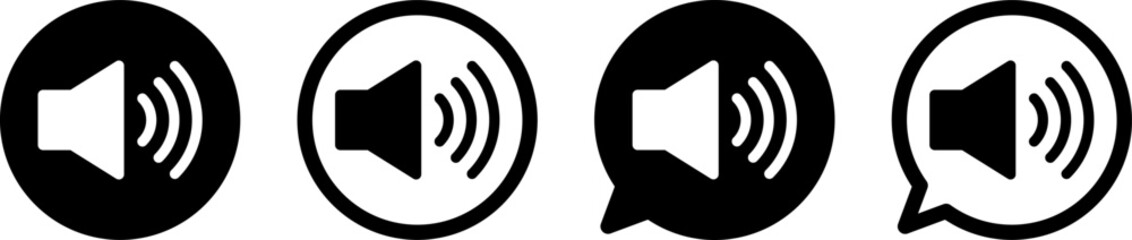 スピーカーのアイコン 音量・再生・音声出力を表すシンプルUIデザイン Speaker Icon Volume Sound Audio Output UI Design  © ochikosan