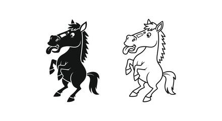 Fototapeta premium Reiki Horse Symbols: Black & White Equine Power Vector