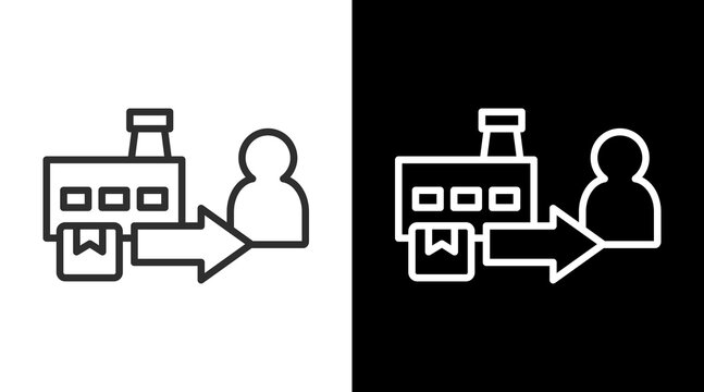 D2C White Icon Set Vector 