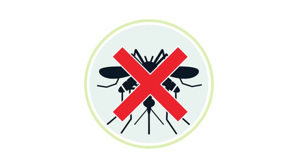 Obraz premium No mosquitoes sign with red cross