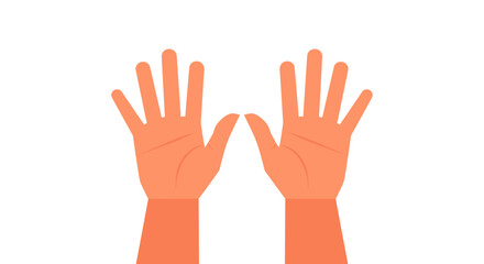 Fototapeta premium Two Orange Hands Raised Up.