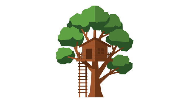 Treehouse in a large tree.