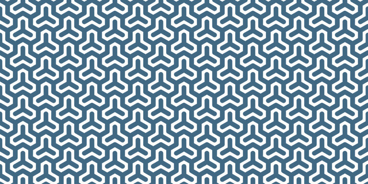 毘沙門亀甲の和風伝統文様シームレスパターン 青色の日本柄背景　Seamless Bishamon Kikko Japanese Traditional Pattern Background
