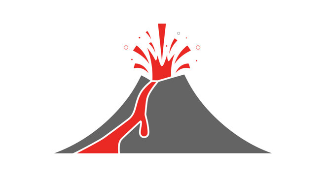 Volcano Eruption Graphic Illustration.