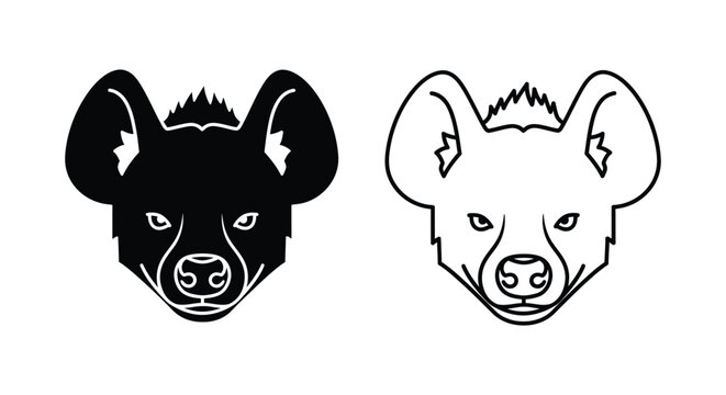 Aardwolf Hyena Stylized Animal Skull Art Design Vector