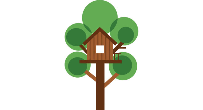 Treehouse in a tree branch.