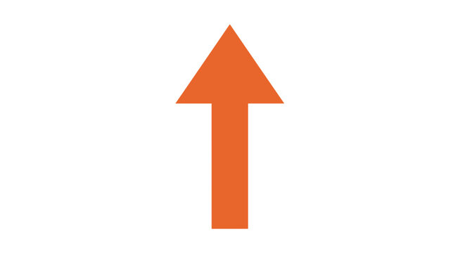 Upward Orange Directional Arrow Sign.