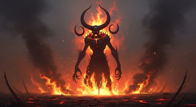 Infernal Majesty - A Fiery Demon Emerges from the Depths.