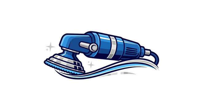 Blue Polisher Machine for Car Detailing and Surface Restoration with Sparkles