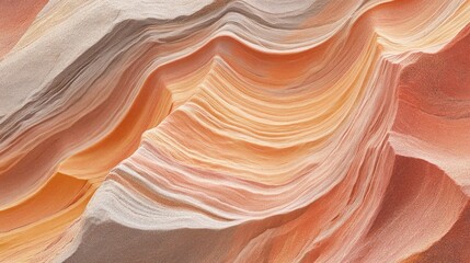 Obraz premium Abstract view of sculpted, layered rock formations with warm hues