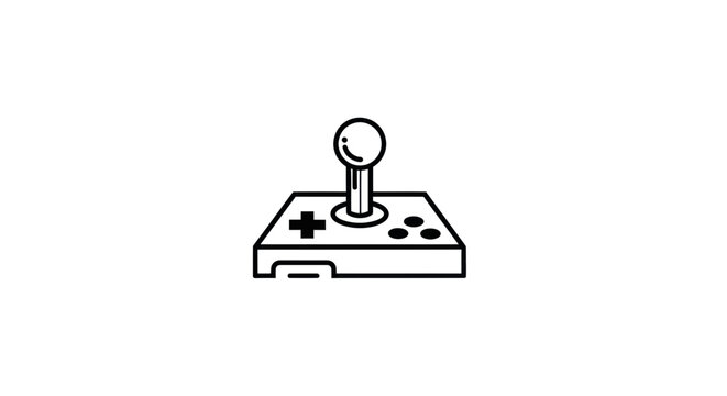 Retro Arcade Joystick Controller Icon, Vintage Gaming Console Symbol
