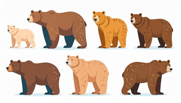 クマのベクターイラスト動物セット素材
