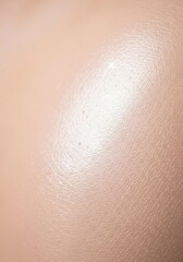 Fototapeta premium A macro view of radiant and smooth skin texture showing a luminous glow and even tone, evoking a perfectly airbrushed and polished finish, natural, clear, bright