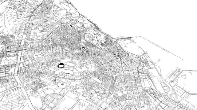 3D looped animation of city - Alicante Spain