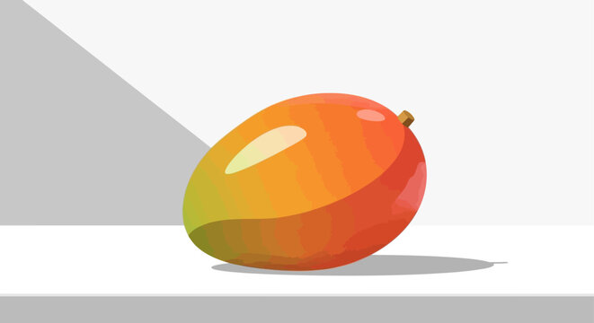 A single ripe mango fruit with a smooth texture and vibrant colors.