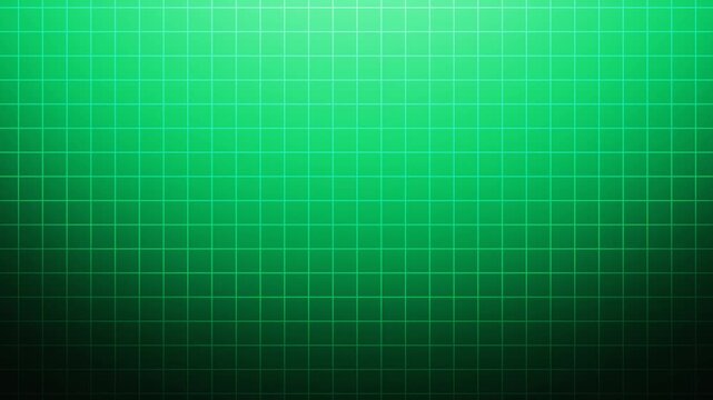 Transparent white grid technology animation with glowing green gradient background