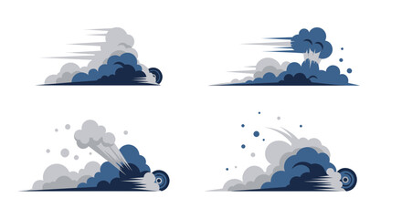Car Tire Smoke Trails: Fast Motion, Burnout, Racing, Drifting Effects © jono
