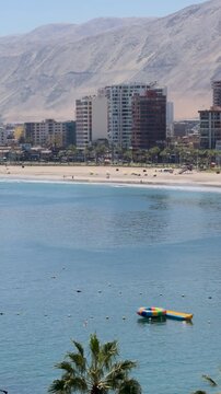 iquique peninsula coastal landscape northern chile desert ocean aerial view