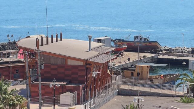 iquique peninsula coastal landscape northern chile desert ocean aerial view