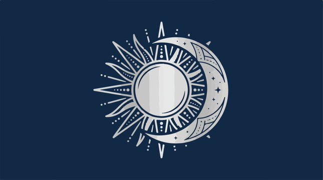 Sun Moon Phase Icon Design.