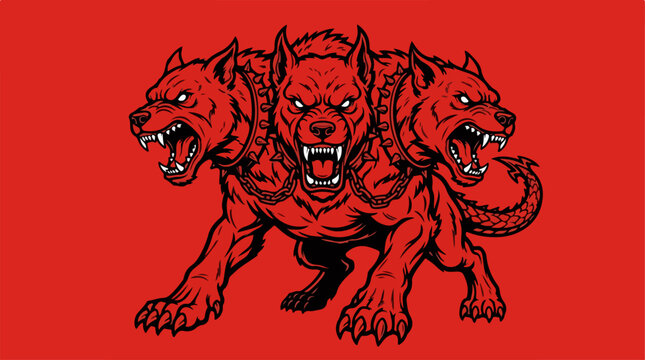 Three Headed Dog Mythology Creature.