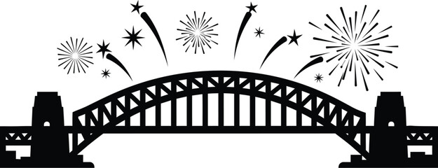 Obraz premium Spectacular kings birthday australia fireworks display over sydney harbour bridge a celebration of royalty