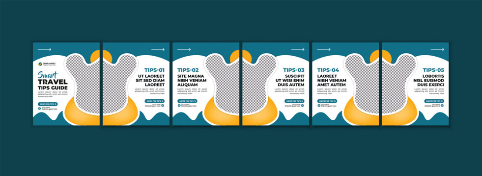 Travel Tips Carousel Template for Instagram, Vacation Guide Social Media Post, Tourism Promotion Design