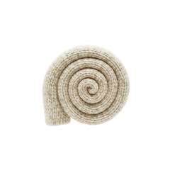 Naklejka premium Rolled Beige Knitted Fabric in a Spiral Shape