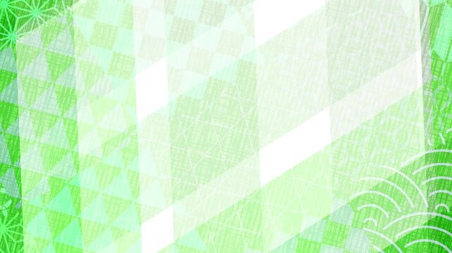 Traditional Japanese Abstract Green Geometric Background Motion Video