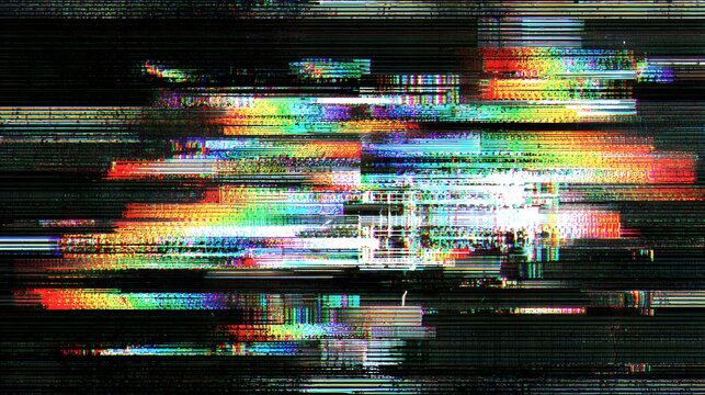 Intense digital glitch distortion texture with rgb interference