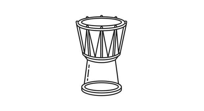 Djembe Drum Outline Icon - African Percussion Instrument