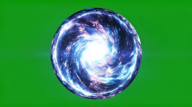 Cosmic portal vortex galaxy spiral energy sphere swirling light magic deep space fantasy nebula, glowing green abstract sci fi vortex space swirl with mysterious cosmic energy portal and luminous