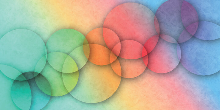 Abstract Rainbow Gradient Wallpaper with Geometric Circles