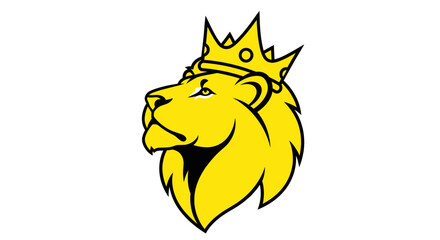 Obraz premium Majestic Lion Head with Crown - Symbol of Royalty and Power