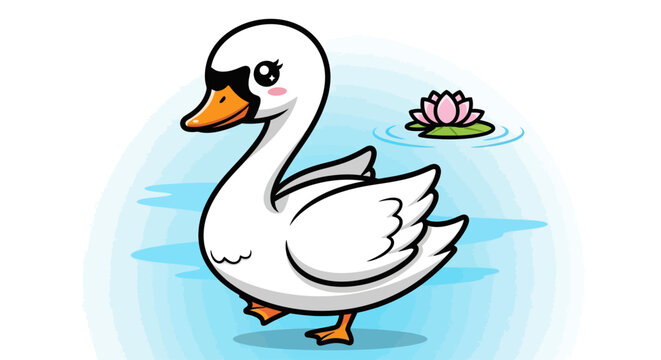 A cartoon white duck with eye patch.